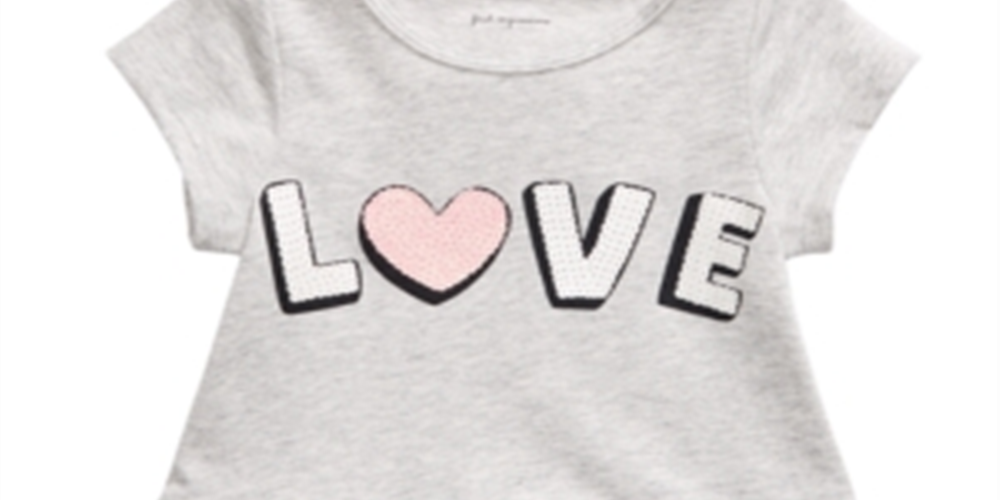 First Impressions Toddler Girl's Cotton Love Peplum T-Shirt Gray Size 2T