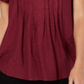 Style & Co Women's Textured Flutter Sleeve Top Winestone Size Petite S