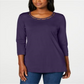 Karen Scott Women's Beaded Top Purple Size Medium