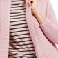 Charter Club Women's Shawl Collar Open Front Ballet Ribbon Cardigan Pink Size XX-Large
