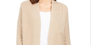 Charter Club Women's Patchwork Cardigan Brown Size Petite Small