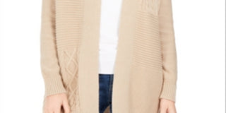 Charter Club Women's Patchwork Cardigan Brown Size Petite Small