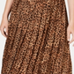 Charter Club Women's Animal Print Pleated Skirt Brown Size X-Small