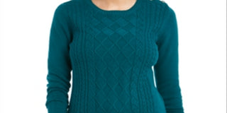 Charter Club Women's Cable Sweater Green Size XX-Large