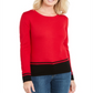 Karen Scott Women's Colorblocked Top Red Size Petite S