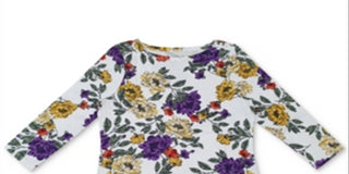 Charter Club Women's Floral Print Top White Size Large