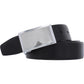 Perry Ellis Men's Shiny Leather Reversible Plaque Belt Black Size 36