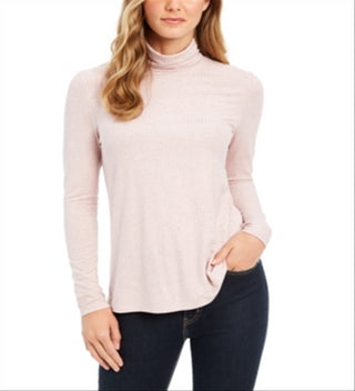 Charter Club Women's Heathered Turtleneck Pink Size Petite L