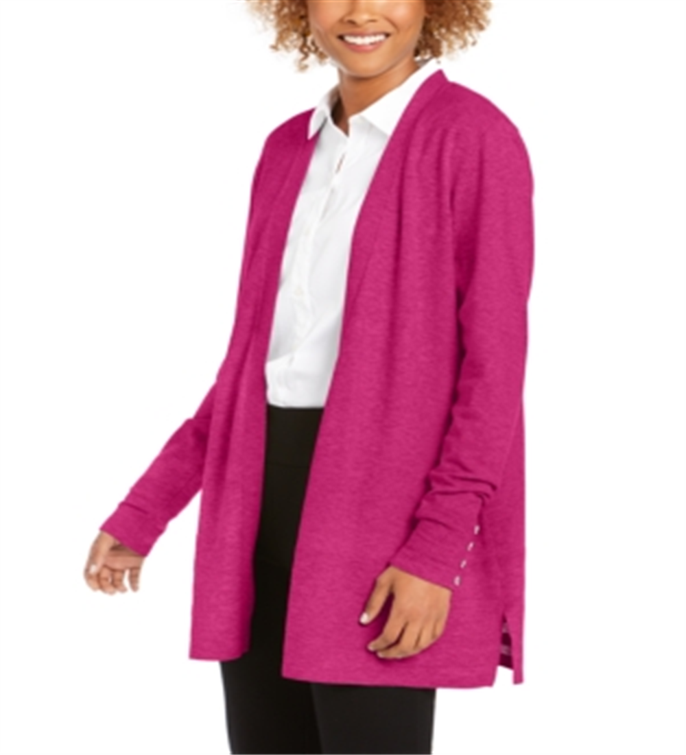 Charter Club Women's Open Front Cardigan Pink Size Small