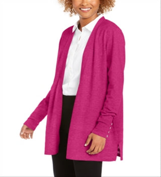 Charter Club Women's Open Front Cardigan Pink Size Small