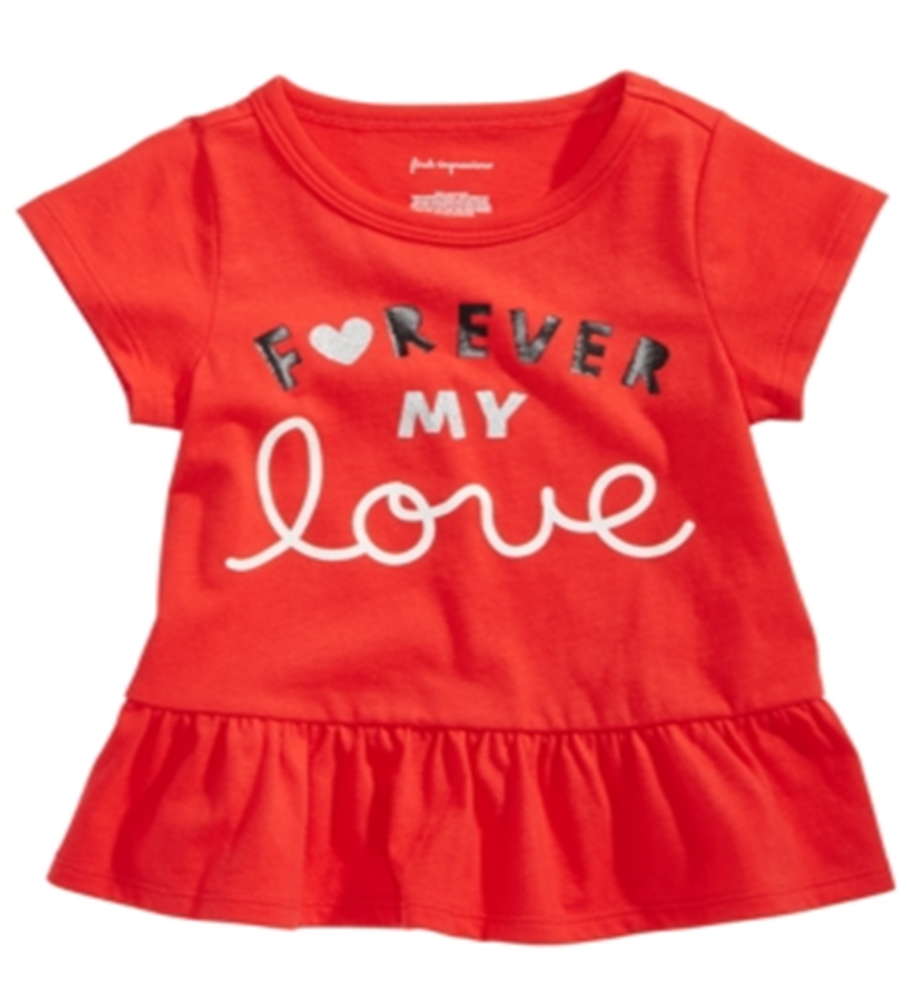 First Impressions Baby Girl's Forever Print Cotton T-Shirt Red Size 24MOS