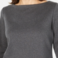 Karen Scott Women's Button Side 3/4 Sleeve Cotton Top Charcoal Size Small
