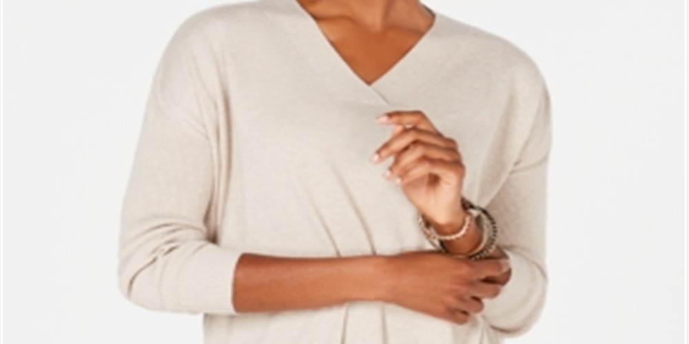 Style & Co Women's V Neck Tunic Brown Size PP