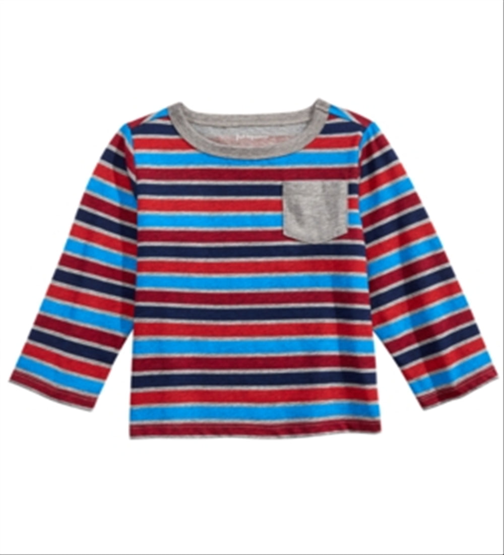 First Impressions Toddler Boy's Striped Long-Sleeve T-Shirt Gray Size 3T