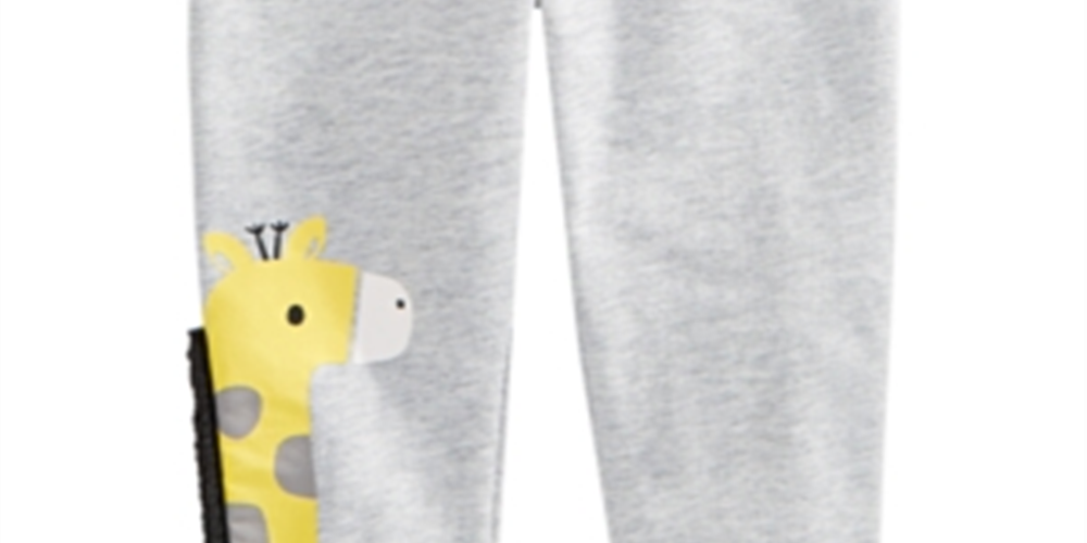 First Impressions Baby Boy's Giraffe Jogger Pants Gray Size 6-9MOS