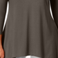 JM Collection Women's V Neck Handkerchief Hem Top Brown Clay Size X-Small