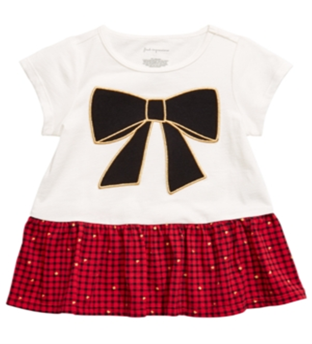 First Impressions Toddler Girl's Bow Print Cotton T-Shirt White Size 4T