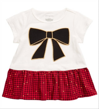 First Impressions Toddler Girl's Bow Print Cotton T-Shirt White Size 4T