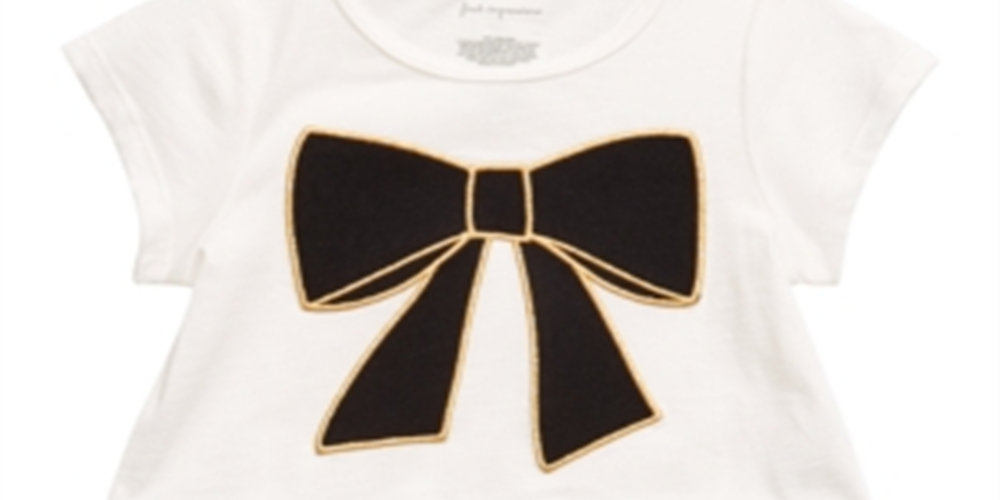 First Impressions Toddler Girl's Bow Print Cotton T-Shirt White Size 4T