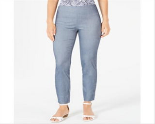 Charter Club Women's Tummy Control Skinny Pants Blue Size 2 Petite