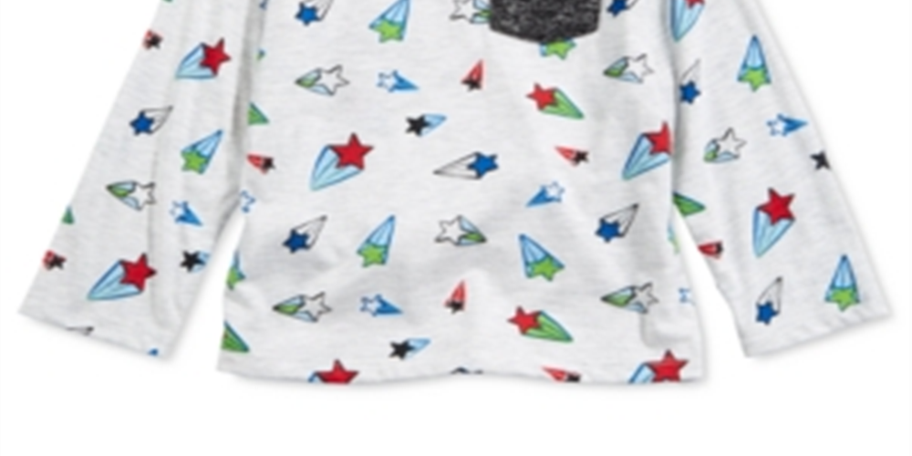 First Impressions Toddler Boy's Star Print Pocket T-Shirt Gray Size 3T