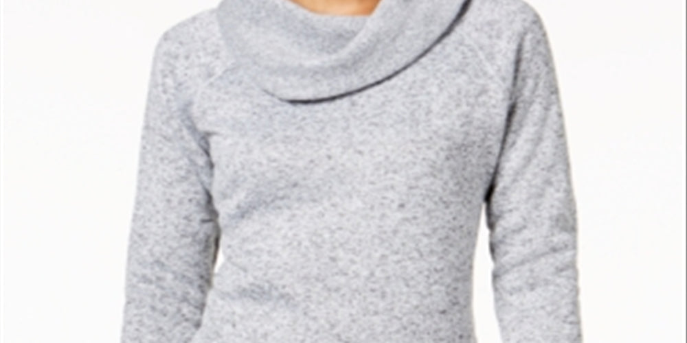 Ideology Women's Cowl Neck Fleece Pullover Sweater White Size X-Small