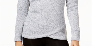 Ideology Women's Cowl Neck Fleece Pullover Sweater White Size X-Small