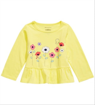 First Impressions Baby Girl's Cotton Floral Print T-Shirt Yellow Size 12MOS