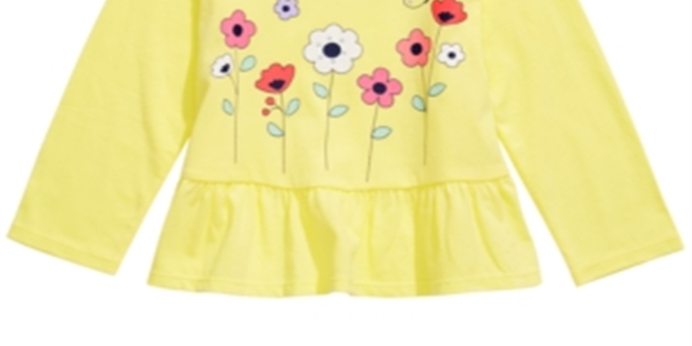First Impressions Baby Girl's Cotton Floral Print T-Shirt Yellow Size 12MOS