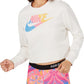 Nike Women's Logo Croped Sweatshirt White Size X-Small