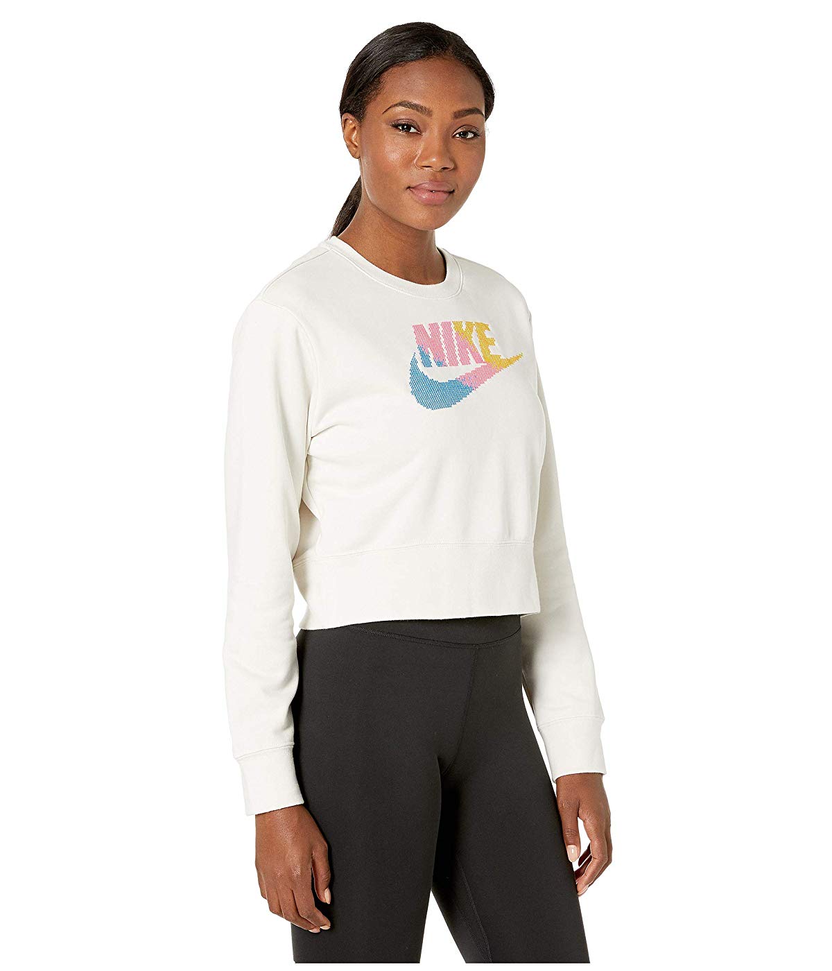 Nike Women's Logo Croped Sweatshirt White Size X-Small