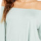 Style & Co Women's Off the Shoulder Ruffled Top Mint Haze Size PP