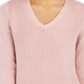 Charter Club Women's V Neck Ballet Ribbon Sweater Light Pink Size Petite S