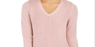 Charter Club Women's V Neck Ballet Ribbon Sweater Light Pink Size Petite S
