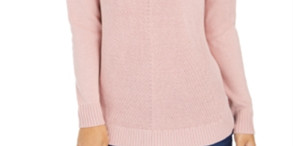 Charter Club Women's V Neck Ballet Ribbon Sweater Light Pink Size Petite S