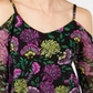 INC International Concepts Women's Shoulder Floral Smocked V Neck Blouse Evening Top Black Size Petite Medium