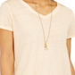 Style & Co Women's Burnout V Neck T-Shirt Orange Size Small