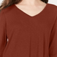 Style & Co Women's V Neck Chiffon Hem Top Red Size X-Large