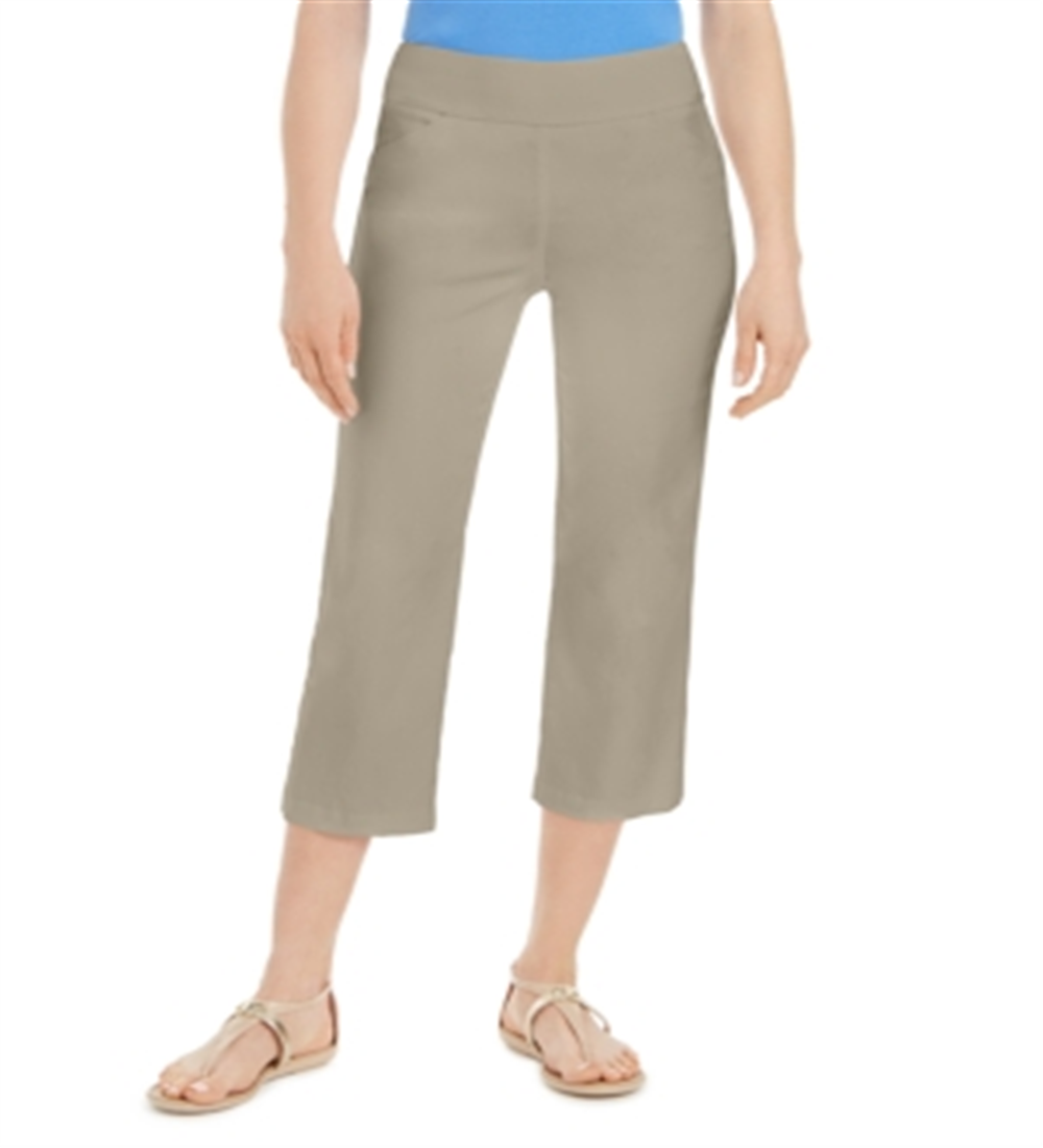 Charter Club Women's Pull on Crop Pants Brown Size 10
