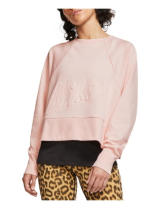 Nike Women's Fitness Workout Sweatshirt Pink Size Medium