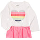 First Impressions Baby Girl's Cotton Rainbow Heart Peplum T-Shirt White Size 3-6MOS
