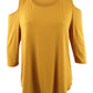 JM Collection Women's Cold Shoulder Top Yellow Size XX-Large