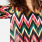 INC International Concepts Women's Zigzag Print Bell Sleeve Top Pink Size Petite S