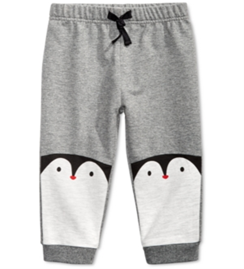 First Impressions Baby Boy's Penguins Jogger Pants Gray Size 6-9MOS