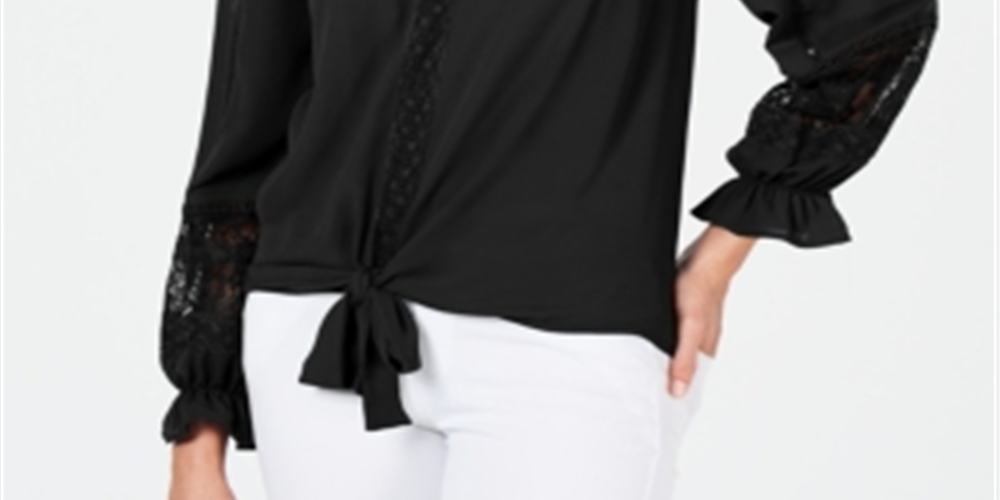 INC International Concepts Women's Off the Shoulder Top Black Size Large