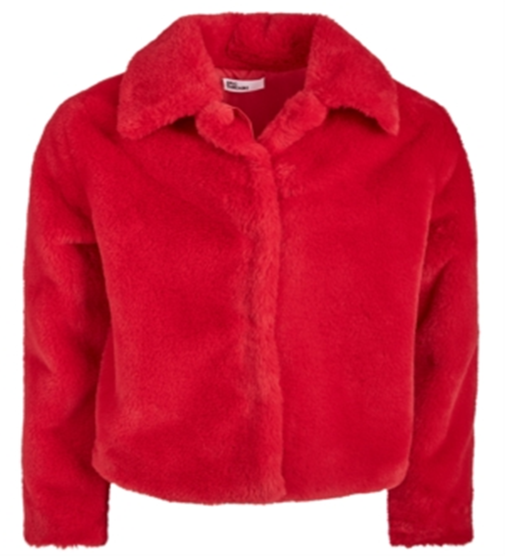 Epic Threads Big Girl's Faux Fur Jacket Red Size Small