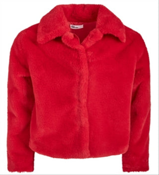 Epic Threads Big Girl's Faux Fur Jacket Red Size Small
