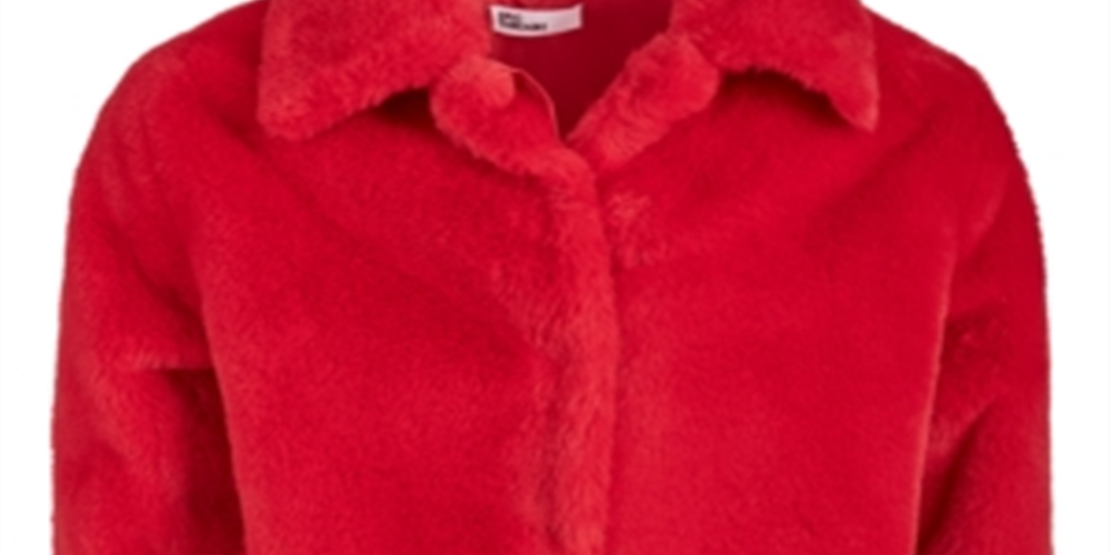 Epic Threads Big Girl's Faux Fur Jacket Red Size Small