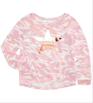 Epic Threads Big Girl's Camo Print Top Pink Size Large