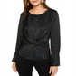 INC International Concepts Women's Snake Print Twist Front Top Green Snake Size X-Small